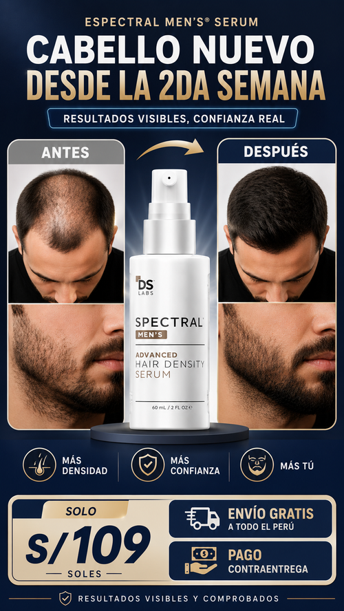 Spectral Men's® Serum para la caída del cabello y crecimiento de barba con nanoxidil 5%